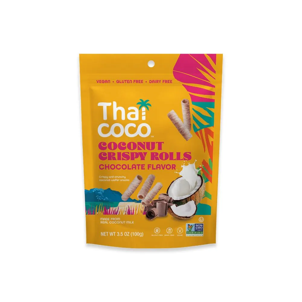 [WAF003] THAI COCO MINI WAFER COCONUT ROLLS CHOCOLATE 140G X12