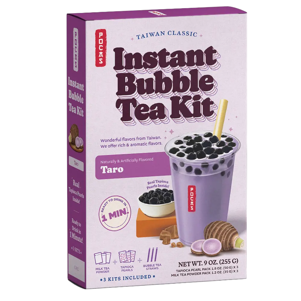 POCAS BUBBLE TEA DIY KIT - TARO 12X3PK/255G