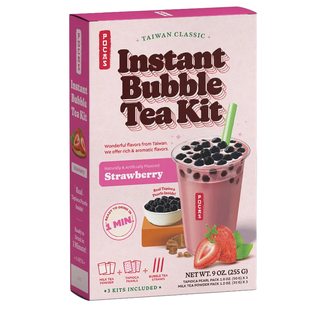 POCAS BUBBLE TEA DIY KIT - STRAWBERRY 12X3PK/255G