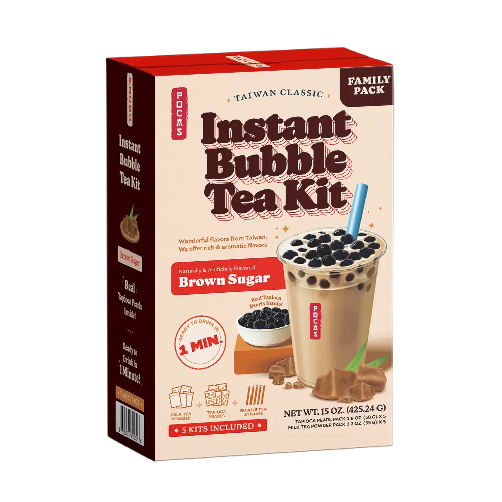 POCAS BUBBLE TEA DIY KIT - BROWN SUGAR 8X5PK/425G