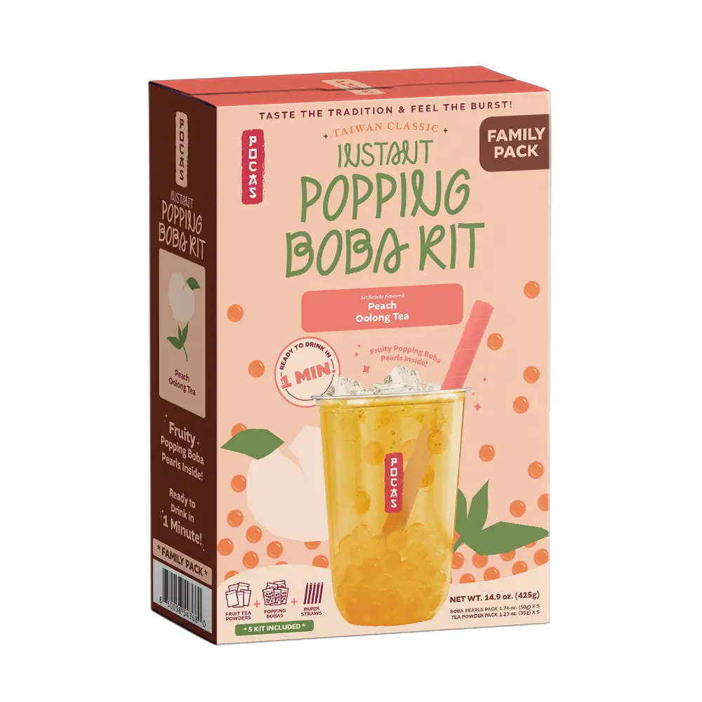 POCAS POPPING BOBA DIY KIT PEACH OOLONG TEA 8X5PK/425G