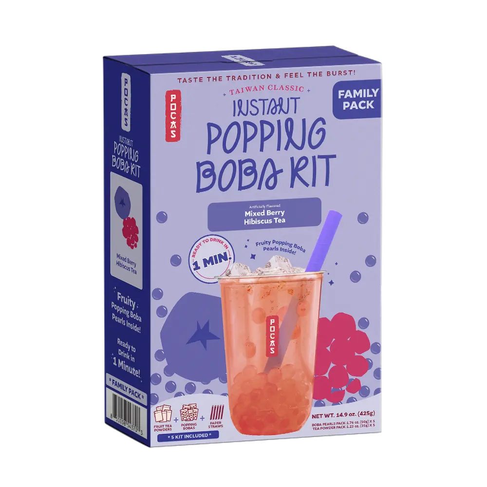 POCAS POPPING BOBA DIY KIT MIXED BERRY HIBISCUS TEA 8X5PK/425G