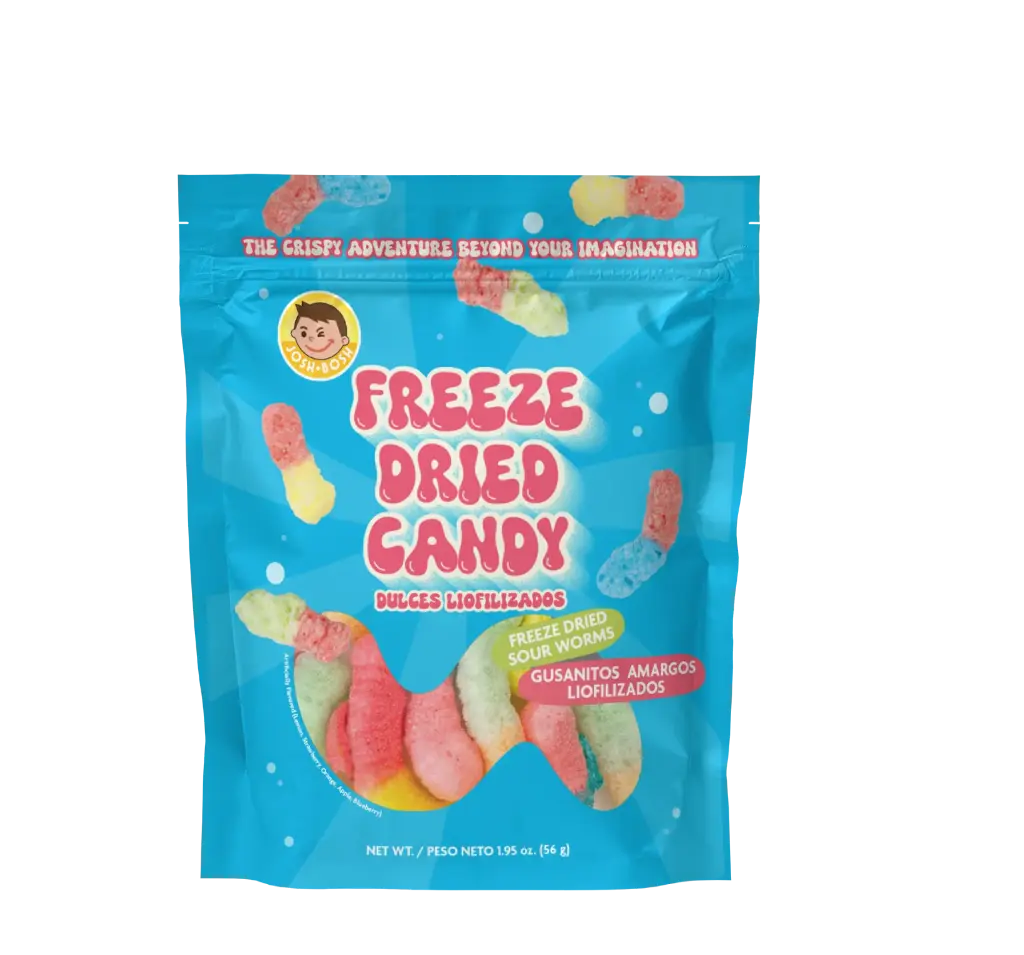 JOSH BOSH FREEZE DRIED CANDY SOUR WORMS 24X55G