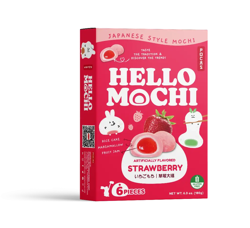 POCAS HELLO MOCHI STRAWBERRY MOCHI 12X180G(6 PCS)