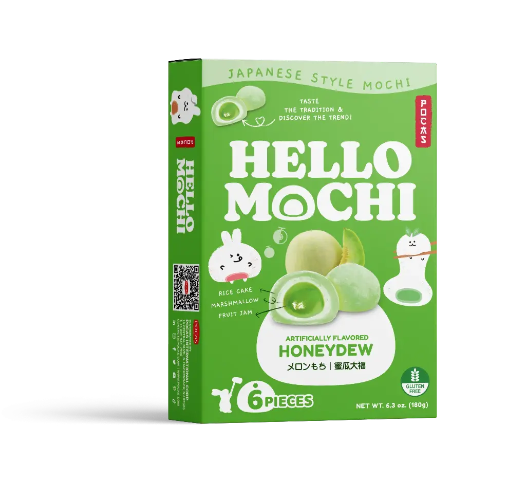 POCAS HELLO MOCHI HONEYDEW MOCHI 12X180G(6 PCS)
