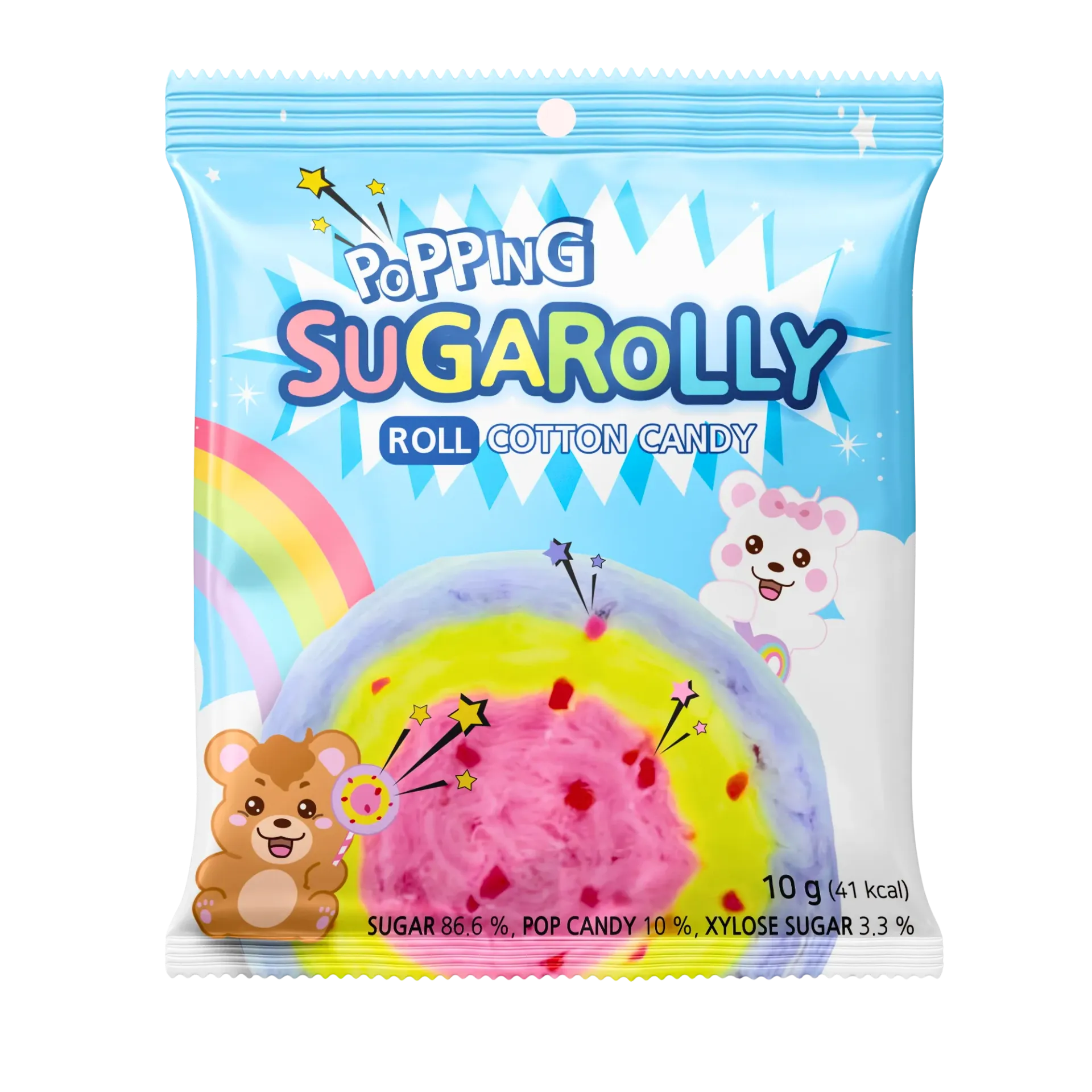 [COT002] SUGAROLLY POPPING ROLL COTTON CANDY 10G