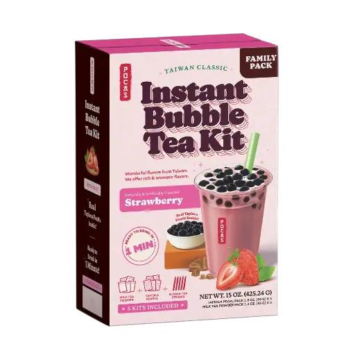 [BUB424] POCAS BUBBLE TEA DIY KIT - STRAWBERRY 8X5PK/425G