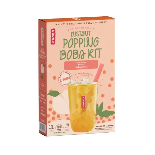 [BUB621] POCAS POPPING BOBA DIY KIT PEACH OOLONG TEA 12X3PK/255G