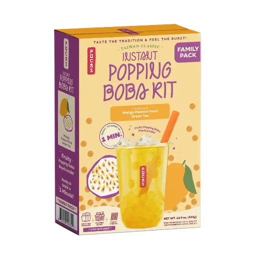 [BUB634] POCAS POPPING BOBA DIY KIT MANGO PASSION FRUIT GREEN TEA 8X5PK/425G