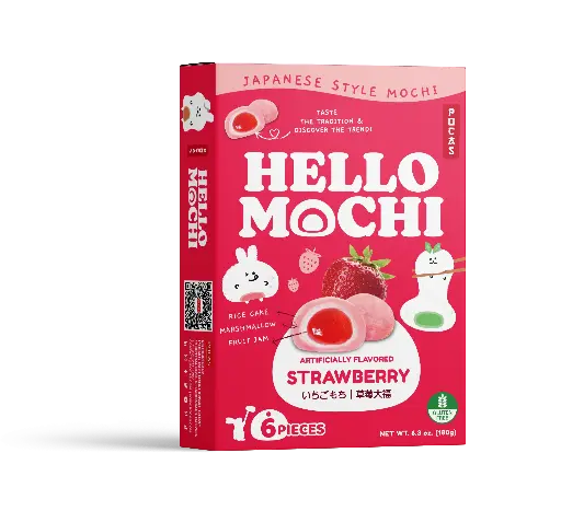 [MUC112] POCAS HELLO MOCHI STRAWBERRY MOCHI 12X180G(6 PCS)