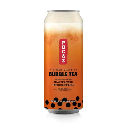 [BUB350] POCAS BUBBLE TEA THAI TEA FLAVOUR 24X490ML